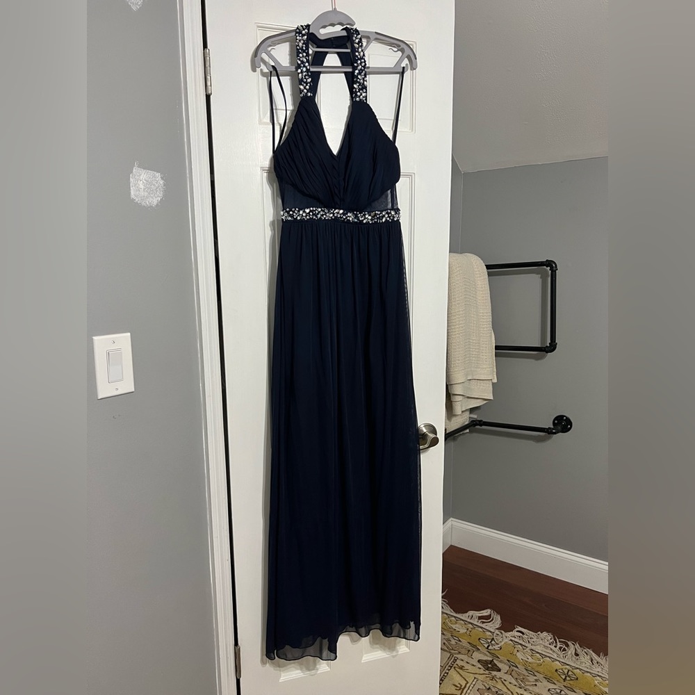 Beautiful beaded full length gown Navy